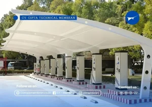 Jasa Pasang Kanopi Membran SPKLU